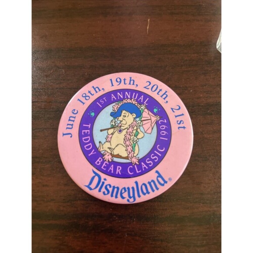 Disneyland Teddy Bear Classic 1992 Button Pin
